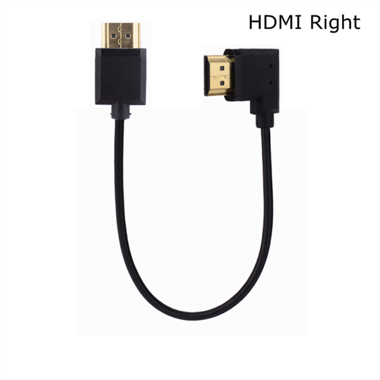 Кабель HDMI -HDMI тонкий 15 см угловой направо - фото 9779