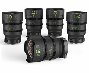 Комплект объективов NiSi ATHENA PRIME Full Frame Cinema Lens Kit 14мм T2.4 + 25мм/35мм/50мм/85мм T1.9 E-Mount