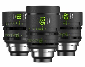 Комплект объективов NiSi ATHENA PRIME Full Frame Cinema Lens ADD-ON Kit 18мм/135мм T2.2 + 40мм T1.9 PL-Mount