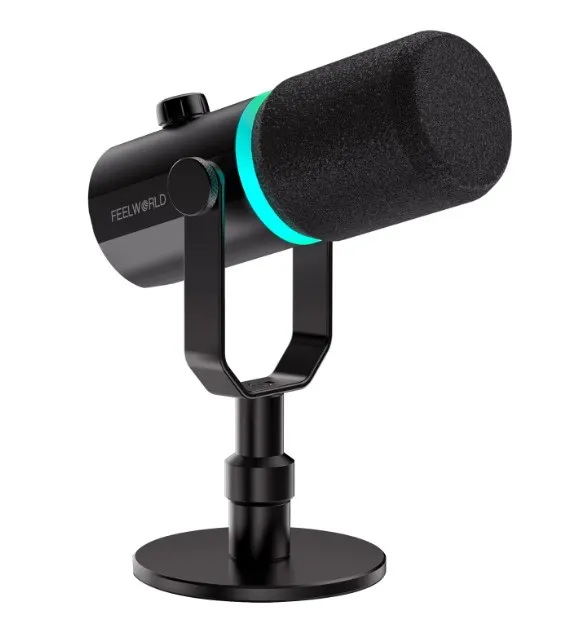 Микрофон Feelworld PM1 XLR USB для подкастов с подставкой
