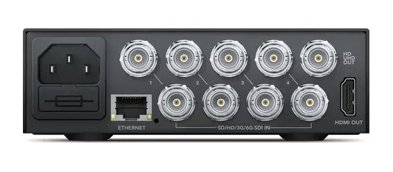 Вид сзади устройства для мониторинга Blackmagic MultiView 4