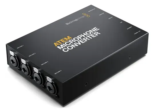 Вид с боку конвертера Blackmagic ATEM Microphone Converter