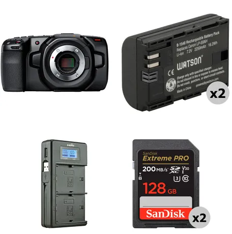 Комплект камеры и аксессуаров для съемки Blackmagic Pocket Cinema Camera 4K Kit