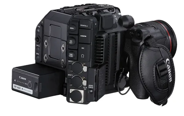 Вид сзади видеокамеры Canon EOS C300 Mark III Body