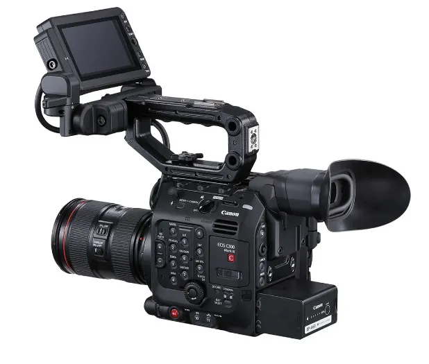 Вид сзади видеокамеры Canon EOS C300 Mark III Body