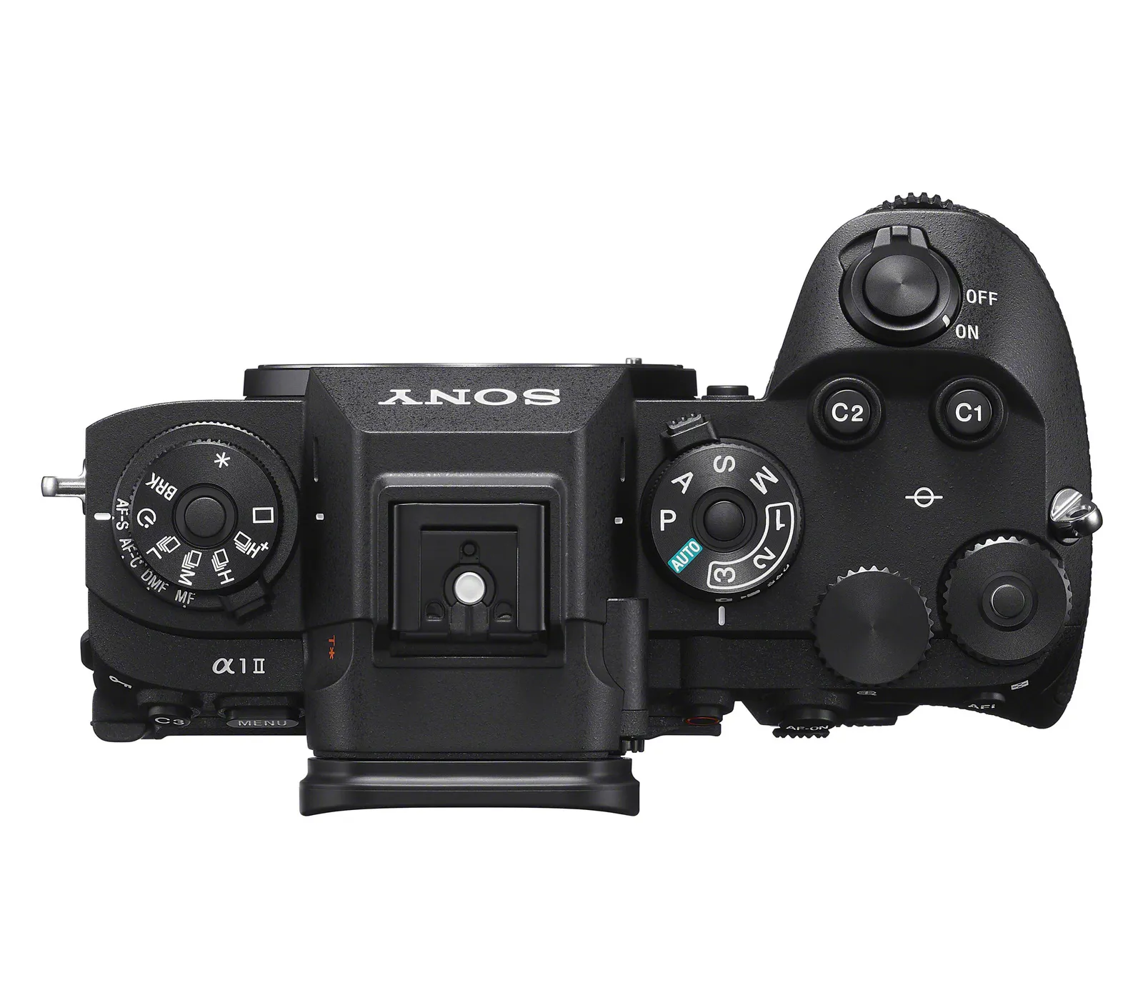 Вид сверху фотоаппарата Sony Alpha A1 II Body (ILCE-1M2)