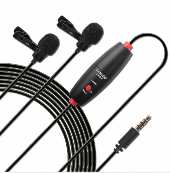 Петличный микрофон LensGo DM1 Double