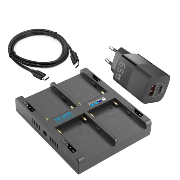 Зарядное устройство Probty 65W PD Fast Charger для NP-F 4 поста
