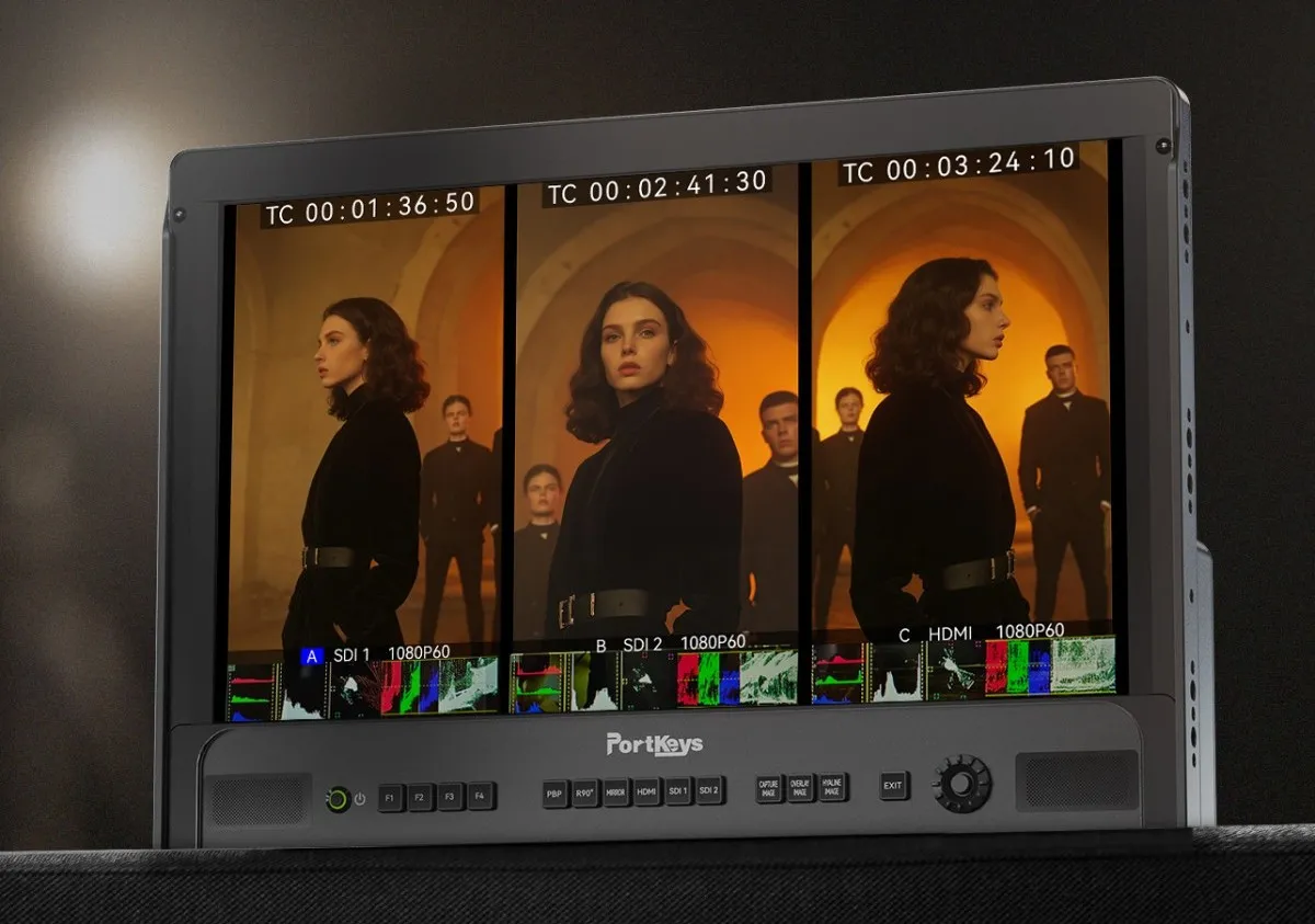 Монитор Portkeys MT22DS II в тройном вертикальном режиме