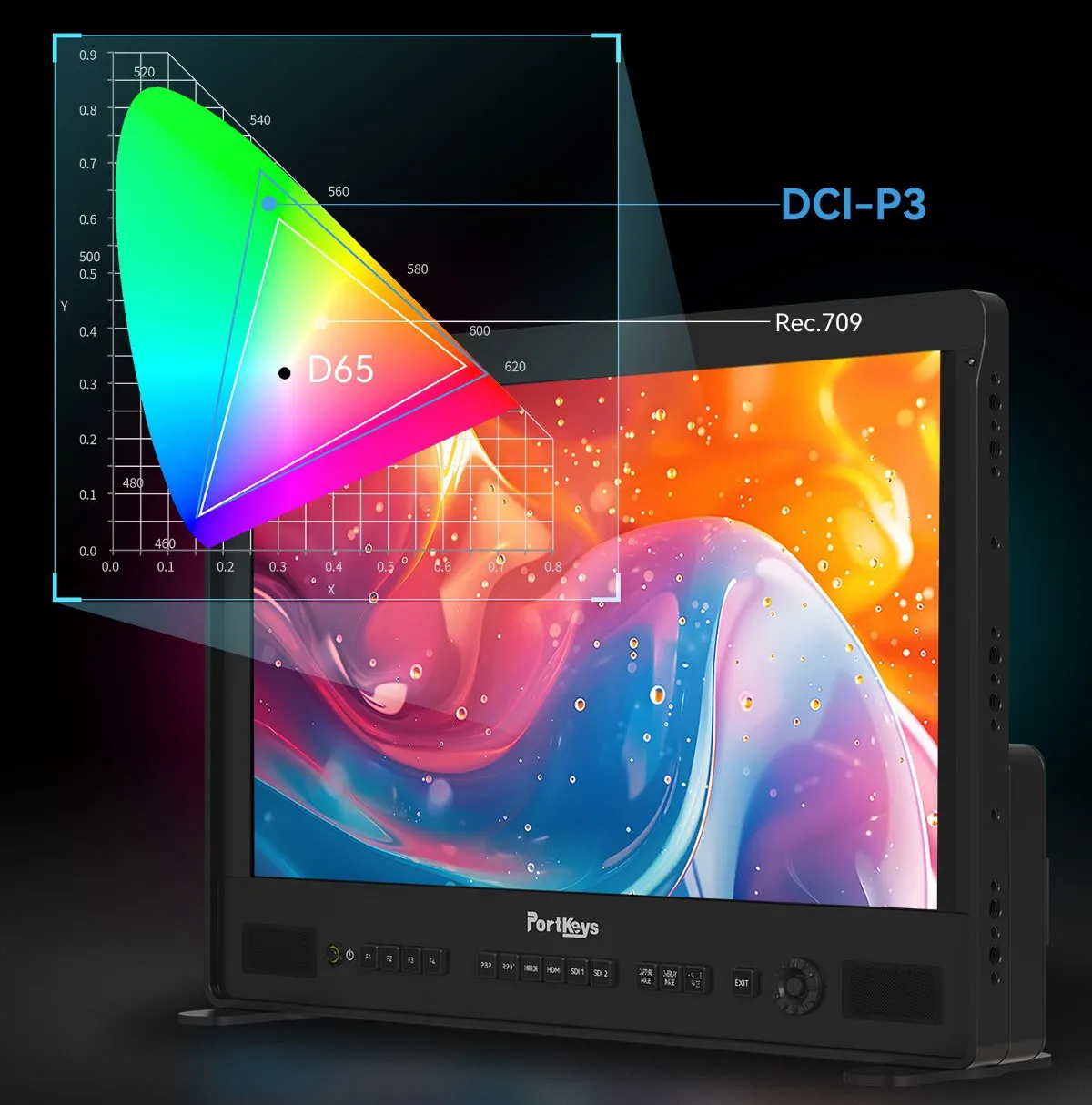 Цветовой охват монитора Portkeys MT22DS II