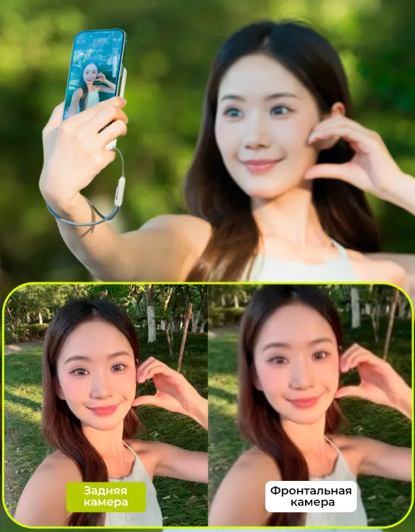 Разница между селфи на фронтальную камеру и основную с Vaxis Mipai 