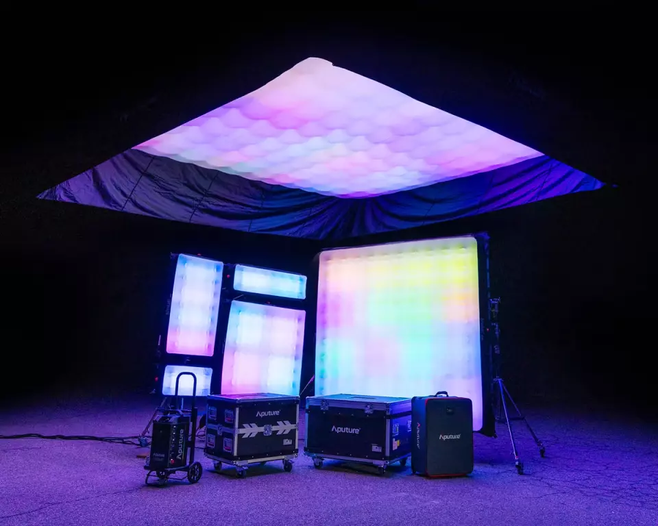 Применение надувной RGB панели Aputure INFINIMAT 8x8 Clear Softbox
