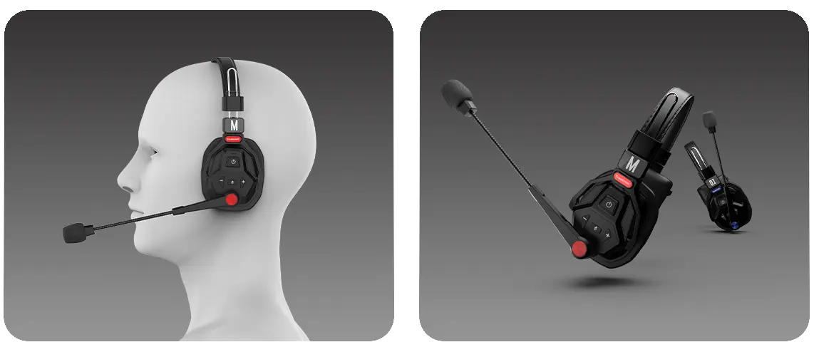 Гарнитура Vaxis Transcom на голове и отдельно