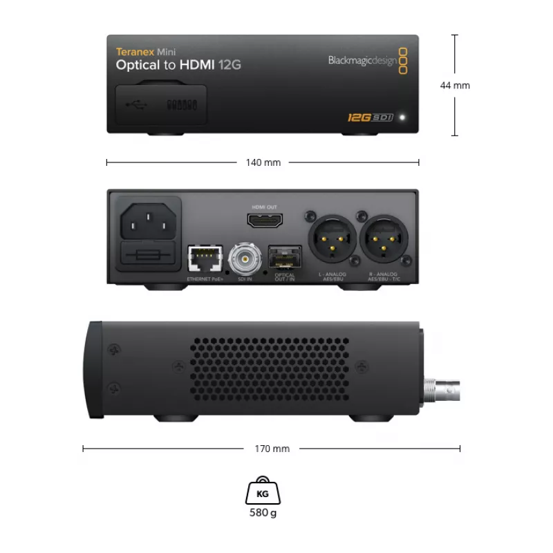 Видеоконвертер Blackmagic Teranex Mini Optical - HDMI 12G
